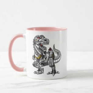 T-Rex Dinosaur Robot Monster Boys Kids Mug