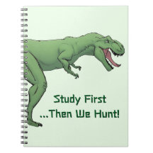 T-Rex Dinosaur School Spiral Notebook Paper