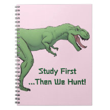 T-Rex Dinosaur School Spiral Notebook Paper