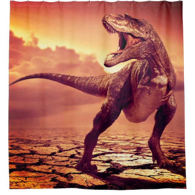 T-rex Dinosaur Shower Curtain (Front)