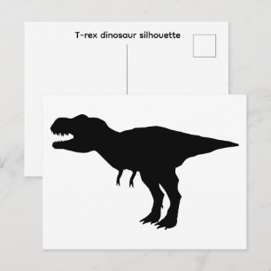 T-rex dinosaur silhouette postcard