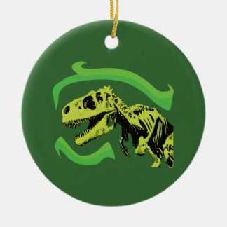 T-Rex Dinosaur Skeleton Ceramic Ornament