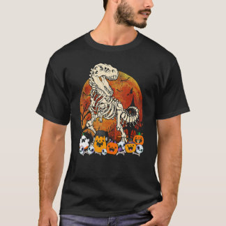T Rex Dinosaur Skeleton Pumpkins Ghost Halloween C T-Shirt