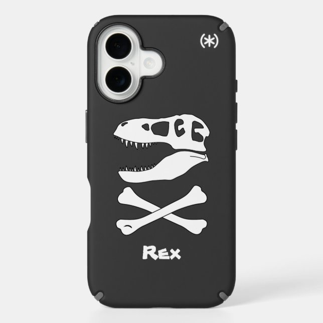 T. rex Dinosaur Skull and Crossbones Speck iPhone Case (Front)