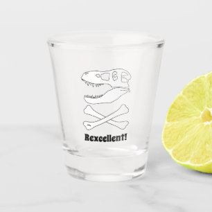 T. rex Dinosaur Skull Pirate Flag Shot Glass