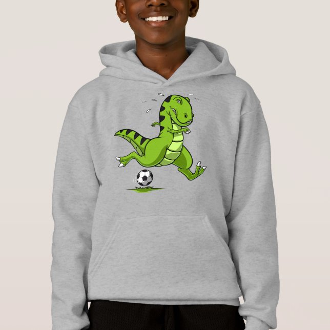 T-Rex Dinosaur Soccer Hoodie (Front)