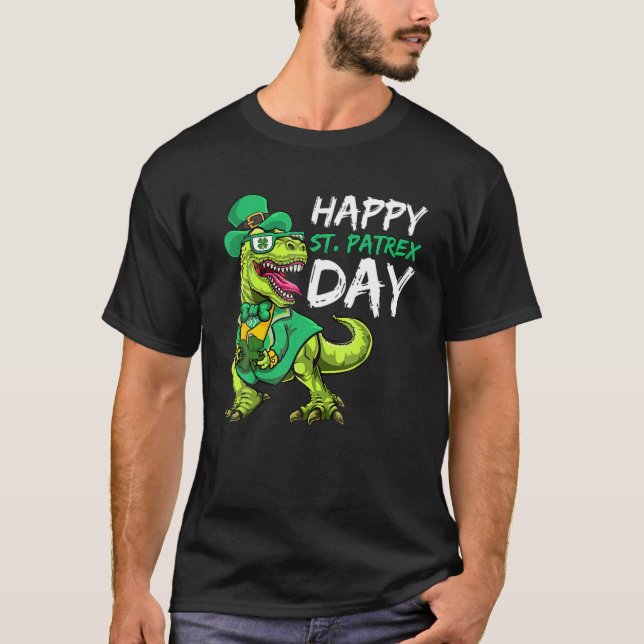 T Rex Dinosaur , St Patrick’S Day Toddler T-Shirt (Front)