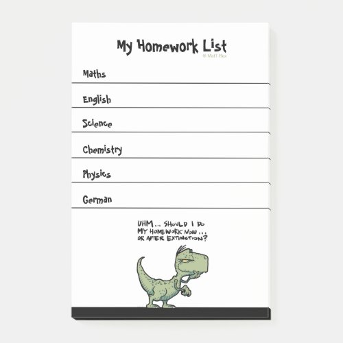 T_Rex Dinosaur Students Homework To Do List Post_it Notes