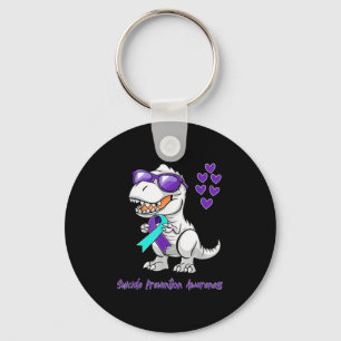 T-rex Dinosaur Suicide Prevention Awareness Day Di Keychain