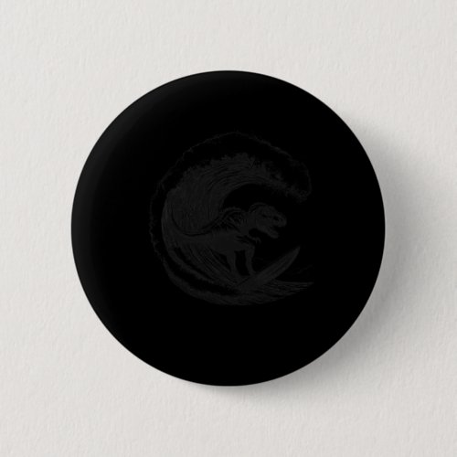 T-rex Dinosaur Surfing Surf Surfboard Surfer  Button