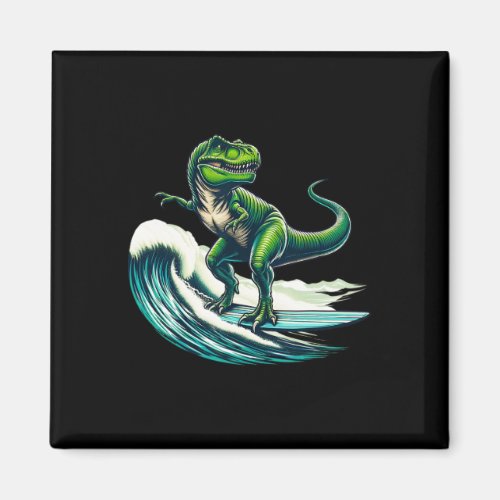 T-rex Dinosaur Surfing Surfer Surfboard Gift For M Magnet