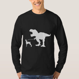 T Rex Dinosaur T Rex Walking Doberman Dog Doberman T-Shirt