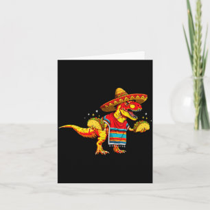 T-rex dinosaur taco lover cinco de mayo sombrero card
