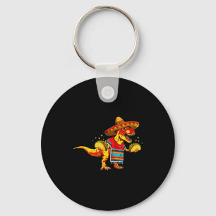 T-rex dinosaur taco lover cinco de mayo sombrero keychain