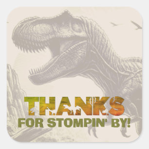 T-rex Dinosaur Thank You Square Sticker