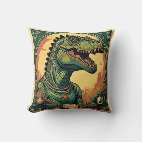 T_Rex Dinosaur Throw Pillow