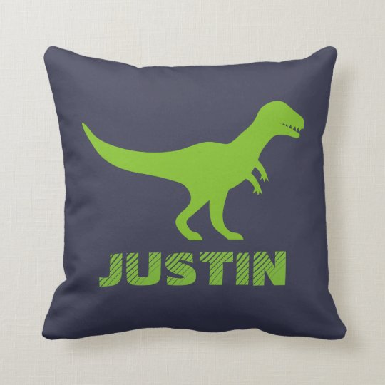 Funny "Check Yo' Self Before You Rex Yo' Self" T-Rex Dinosaur Pillow Cover - 18x18 Inch Throw Pillow Case - View #3