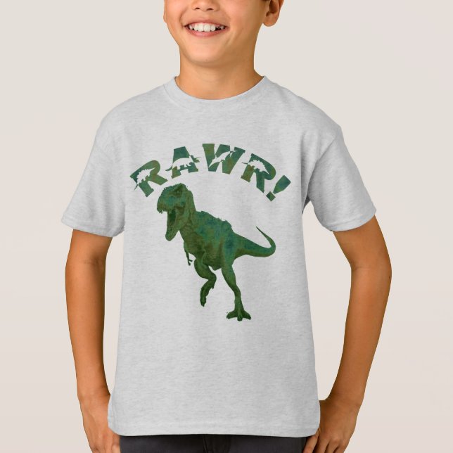 T-Rex Dinosaur Tyrannosaurus Rex RAWR Kids T-Shirt (Front)
