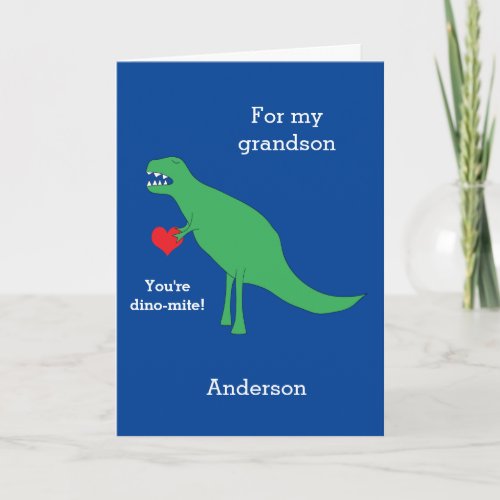 T_rex Dinosaur Valentines Day Card