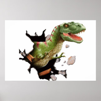 T Rex Dinosaur Wall Mural Poster Kids Room