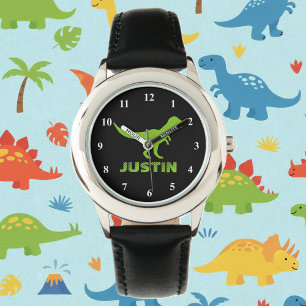 T rex dinosaur watch personalized with kids name