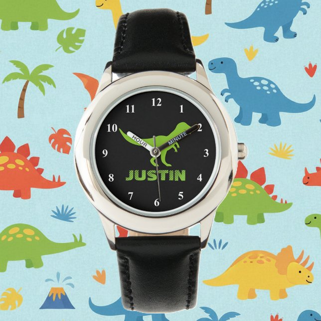 T rex dinosaur watch personalized with kids name (dinosaur watch for kids)