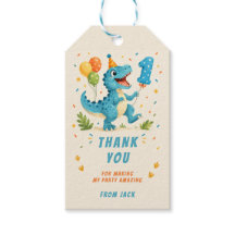 T-Rex Dinosaur Watercolor 1st Birthday Party