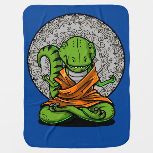 T_Rex Dinosaur Zen Yoga Meditation Baby Blanket