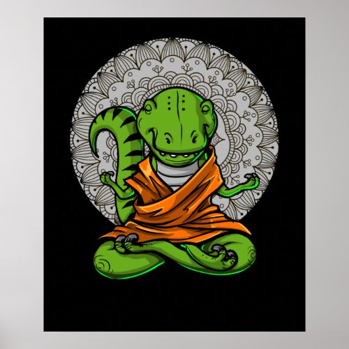 T_Rex Dinosaur Zen Yoga Meditation Poster