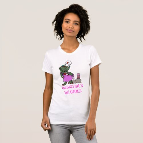 T_Rex Dinosaurs Love to Bake Cupcakes T_Shirt