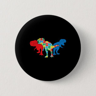 T-Rex Dinosaurs Puzzle Dino Autism Awareness ASL G Button