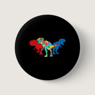 T-Rex Dinosaurs Puzzle Dino Autism Awareness ASL G Button