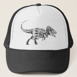T Rex Distressed Trucker Hat