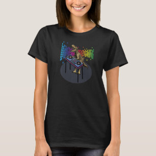 T Rex Dj Party Club Dinosaur Disk Jockey Edm Dance T-Shirt