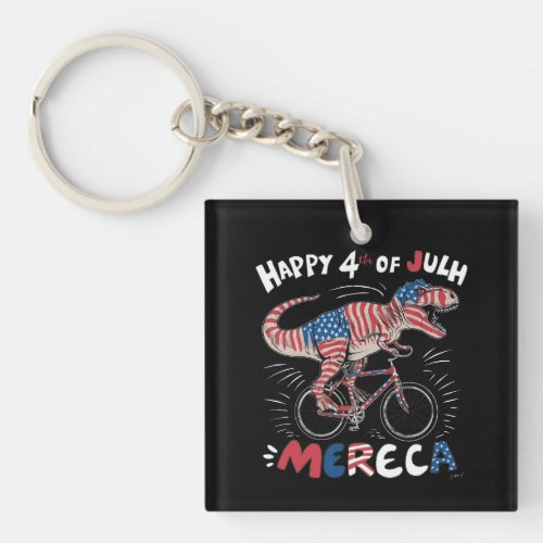 T_Rex donning the colors of the American flag_2 Keychain