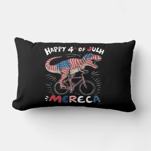 T_Rex donning the colors of the American flag_2 Lumbar Pillow