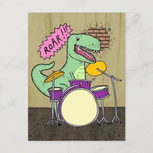 T Rex Drums Postcard
