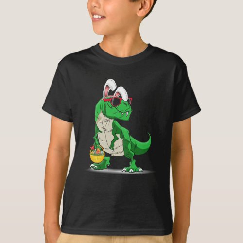 T Rex Easter Bunny Dinosaur Basket Stuffers T_Shirt