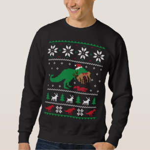 T Rex Eating Reindeer Funny Dinosaur Christmas Ugl Sweatshirt