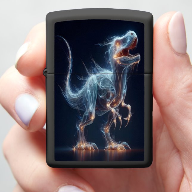 T-Rex Ethereal Glow Zippo Lighter (In Hand)
