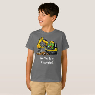 T-Rex Excavator Construction Boys T-Shirt