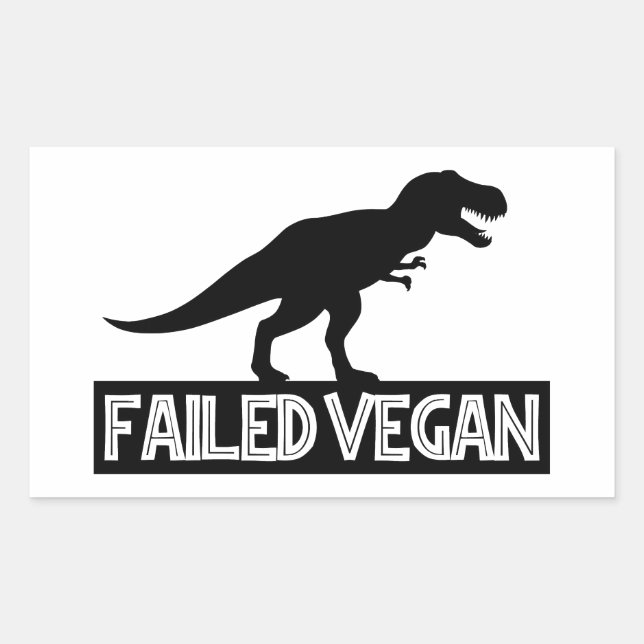 T-Rex Failed Vegan Rectangular Sticker (Front)