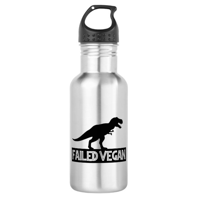 T-Rex Failed Vegan Stainless Steel Water Bottle (Front)