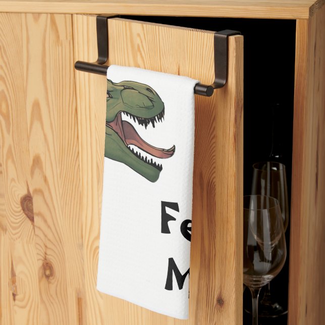 T-Rex Feed Me! Dinosaur Tyrannosaurus  Kitchen Towel (Thirds Fold)