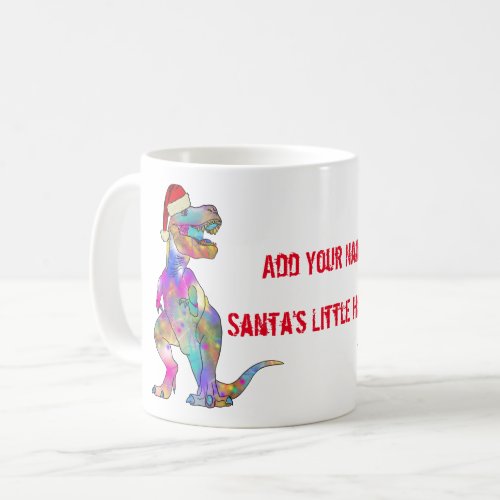 T Rex Festive Dinosaur Funny Santa Ironic Slogan Coffee Mug