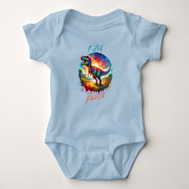 T-Rex Fierce Baby Bodysuit (Front)