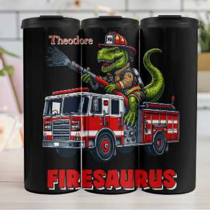 T-Rex Firefighter Design Thermal Tumbler