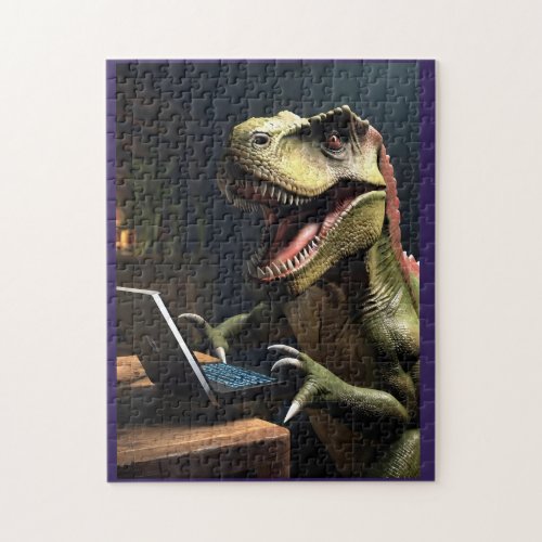 T_Rex Funny Dinosaur Gamer  Jigsaw Puzzle