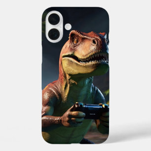 T-Rex Gamer Dino Art iPhone 16 Plus Case