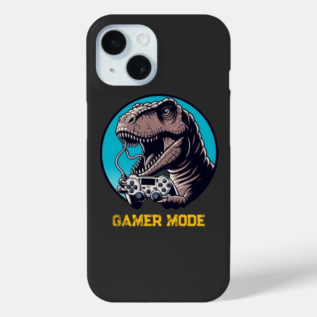 T-Rex Gamer Mode Dinosaur Art Case-Mate iPhone Case (Back)